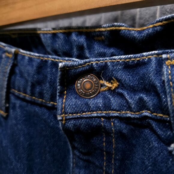 Levis 505 Orange Tab Jeans 34x30 VTG Mens USA Dark Wash Straight Dressy Western - Picture 5 of 16